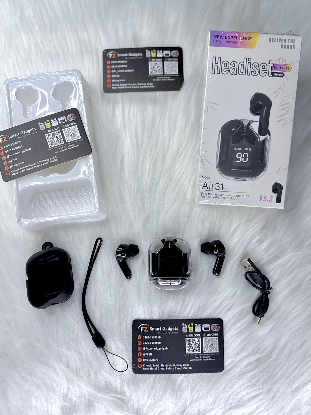 Air 31 Wireless Earbuds with Free Cover and Lanyard