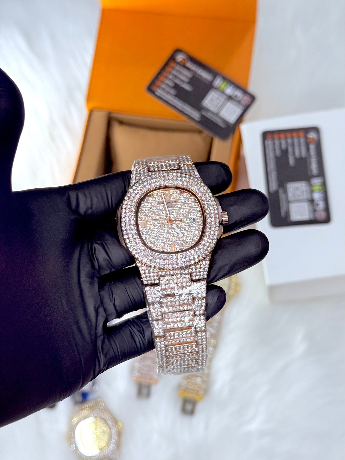 Patek Phillipe Iced Toned Watch - Luxury Diamond Look
