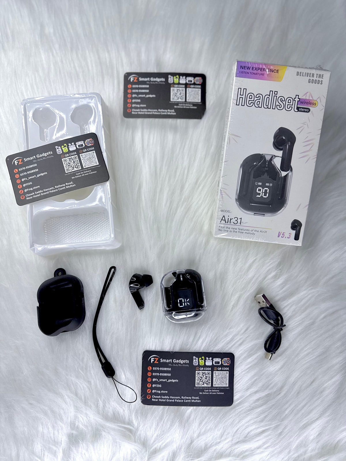 Air 31 Wireless Earbuds with Free Cover and Lanyard