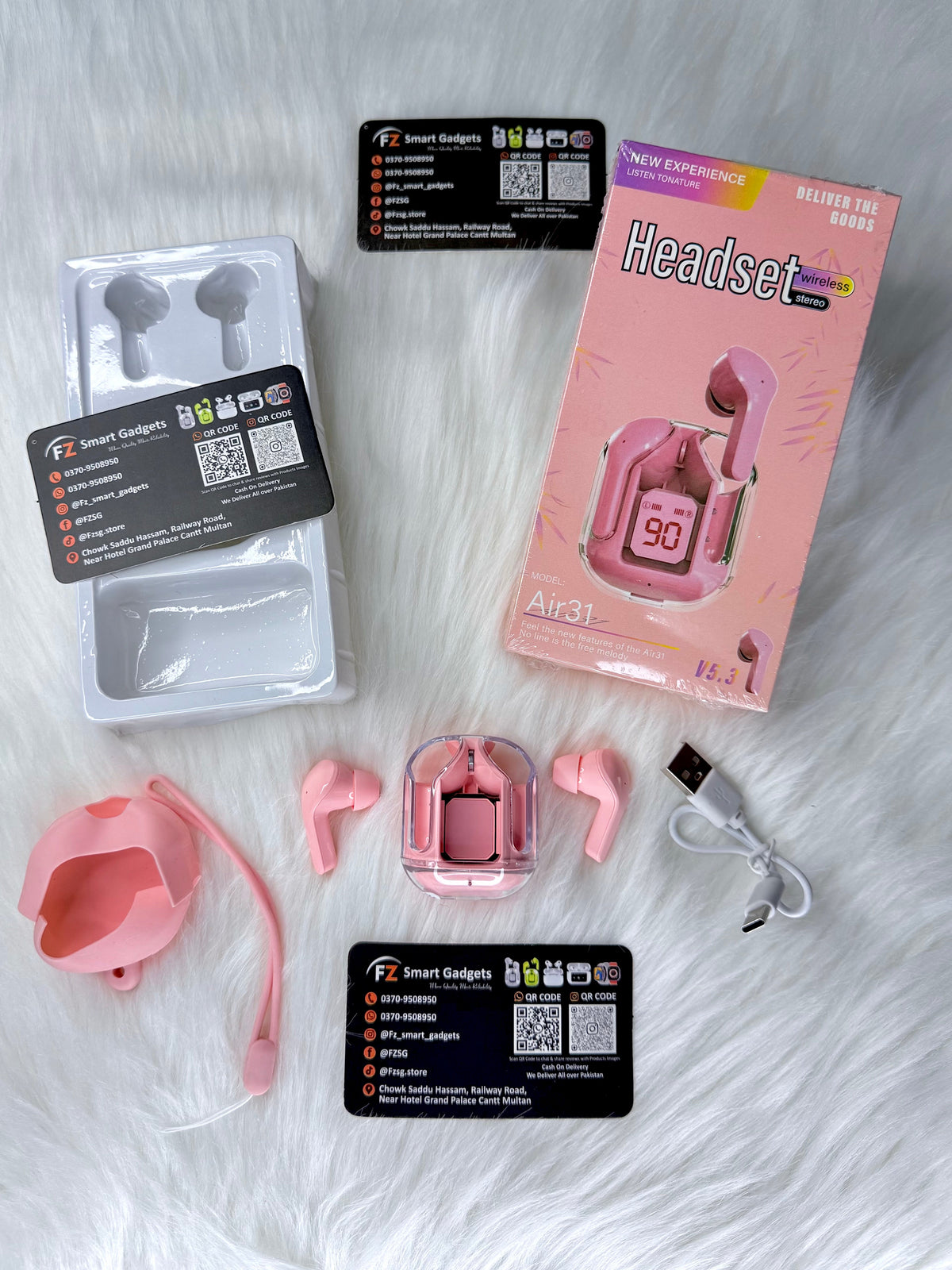 Air 31 Wireless Earbuds with Free Cover and Lanyard